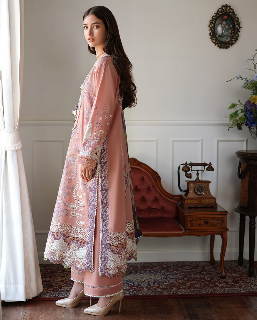 Mushq Amoi luxury lawn 2026= Daisy Chain Aangan | the Essence of Lawn & Chiffon