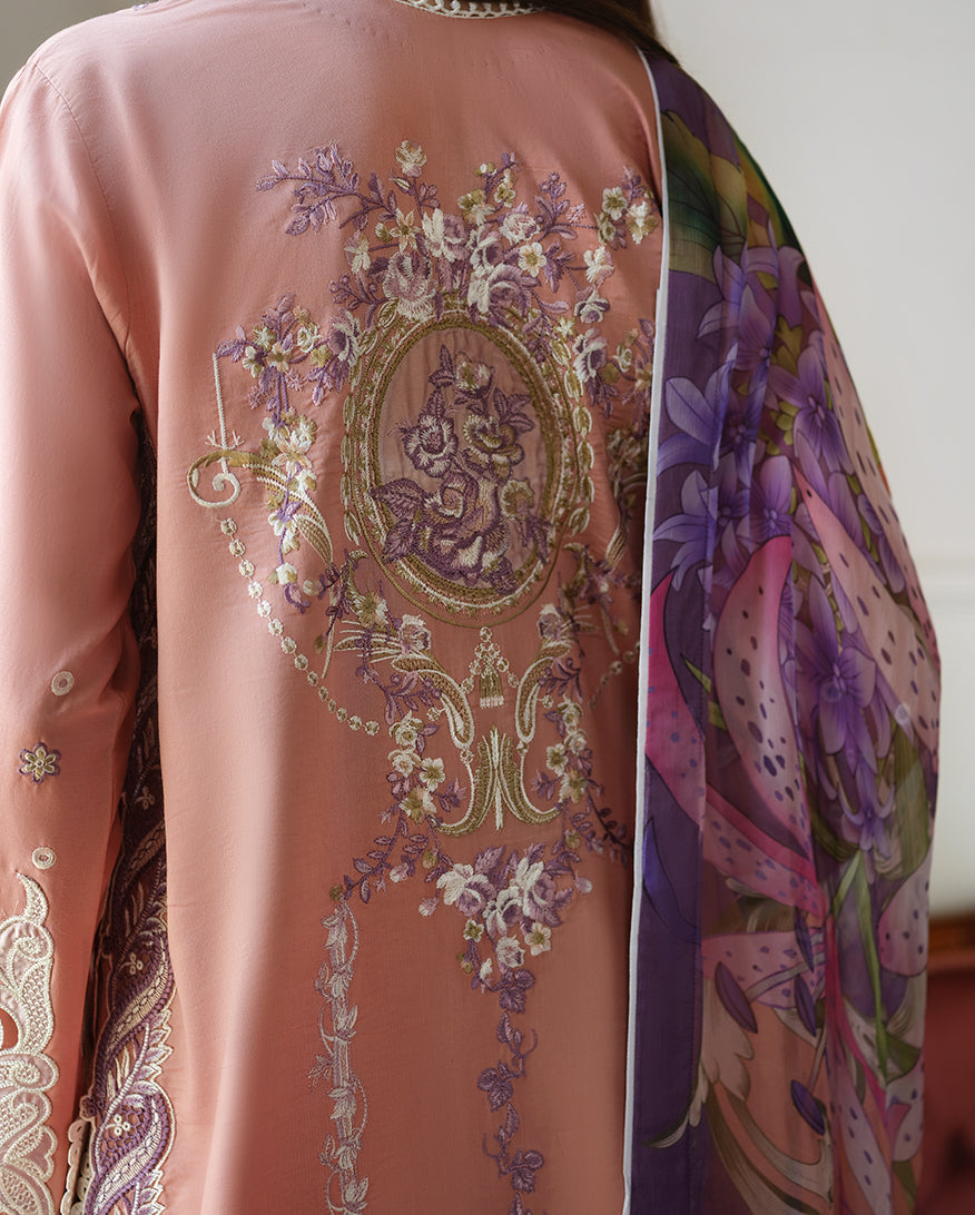 Mushq Amoi luxury lawn 2026= Daisy Chain Aangan | the Essence of Lawn & Chiffon