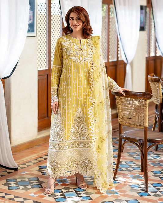 Mushq Astoria Festive Lawn '26-evadne Aangan the essence of lawn & chiffon