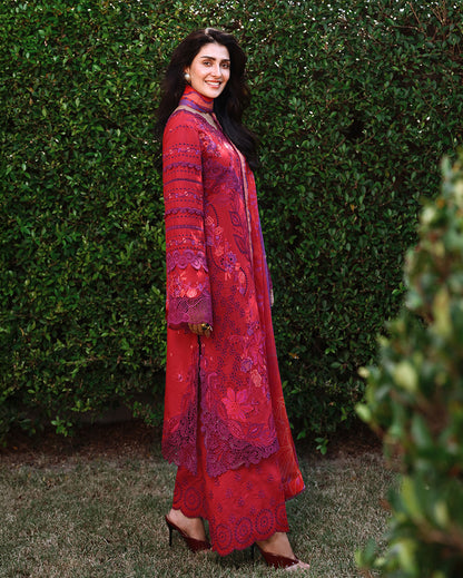 Mushq Amoi luxury lawn 2026=Falling Petals Aangan | the Essence of Lawn & Chiffon