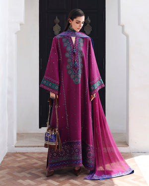 Mushq Nuvera Silk Reina Rouge Embroidered Neckline Detail