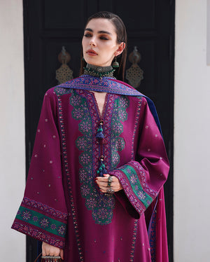Mushq Nuvera Silk Reina Rouge Magenta Raw Silk Sleeve Detail