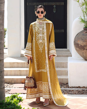 Mushq Nuvera Silk Rosalie Crown Embroidered Neckline Detail