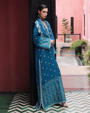 Mushq Nuvera Silk Rouge Sapphire Dupatta Border Detail