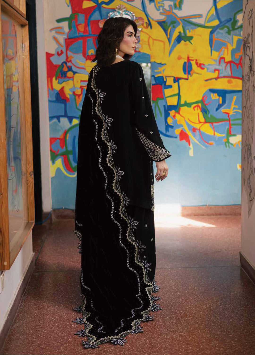 Nureh Exclusive  Leather Peach=NE-185 Aangan.the essence of lawn & chiffon