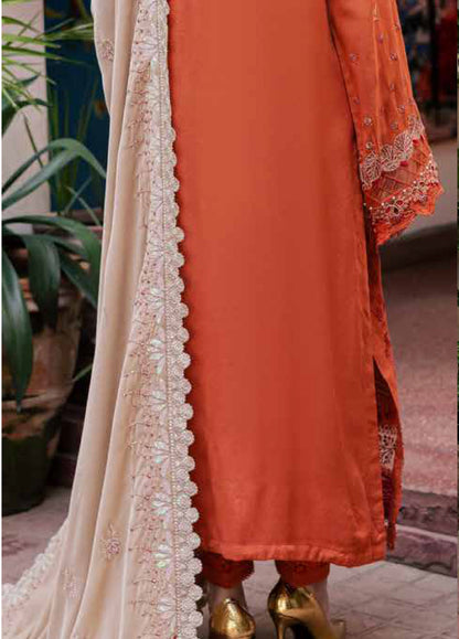 Nureh Exclusive  Leather Peach=NE-184 Aangan.the essence of lawn & chiffon