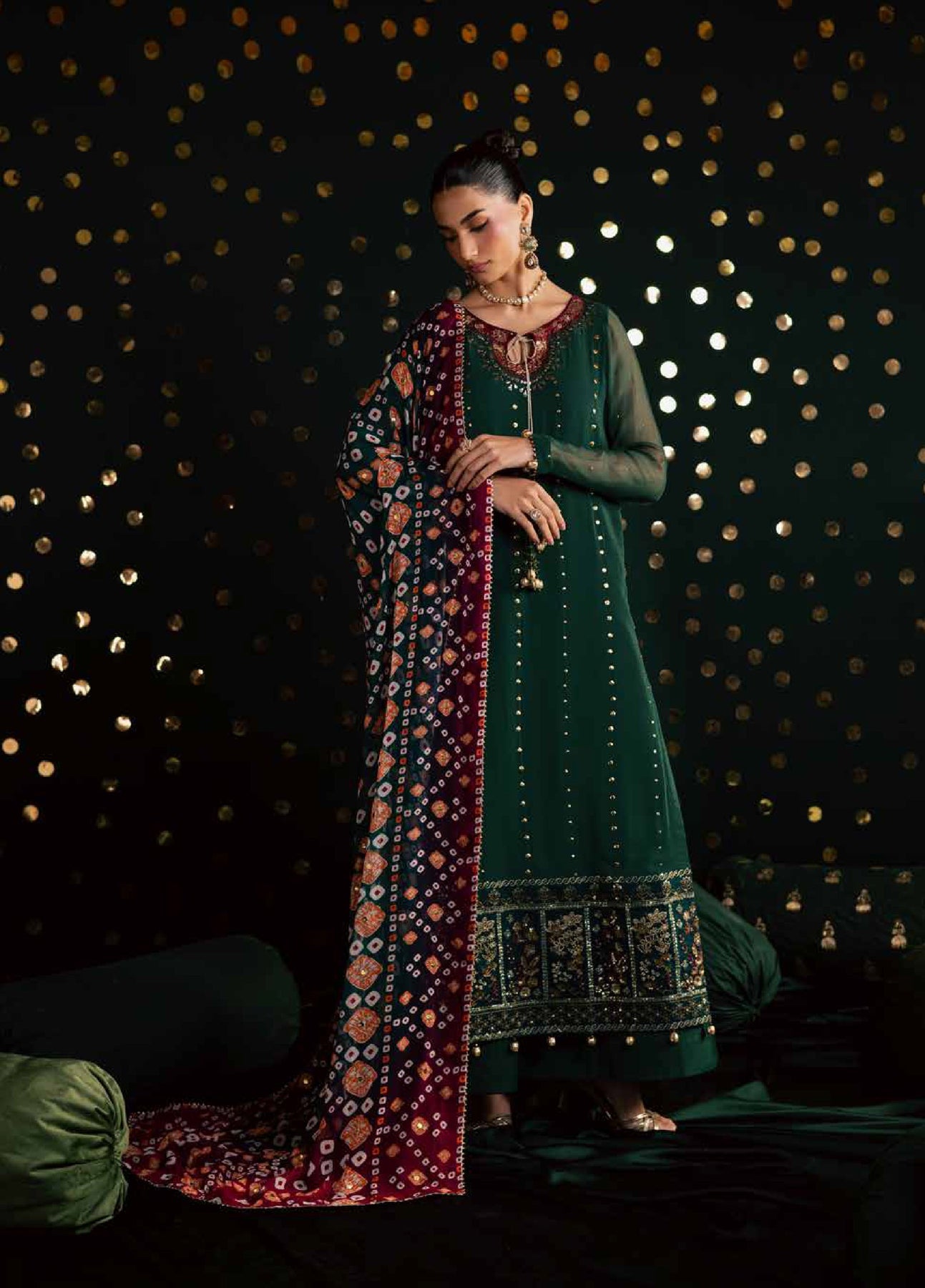 Mukeshkari by Nureh Unstitched Embroidered Chiffon 3 Piece Suit NU26UM MK- 20 - Festive Collection