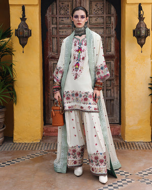 Mushq Nuvera Silk Vivienne Rose Embroidered Neckline Detail