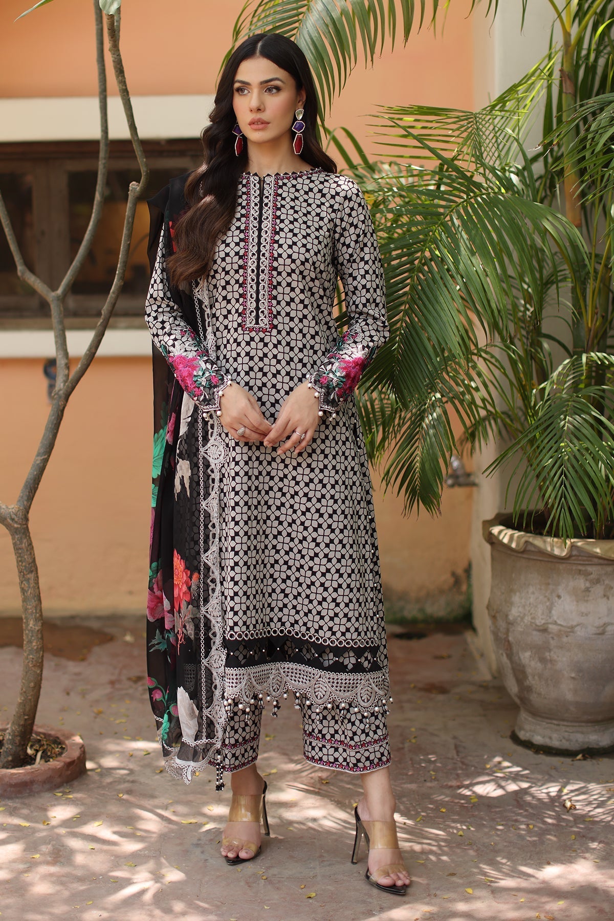Charizma Combinations 2026 Lawn-CC6-8 Aangan the essence of lawn & chiffon