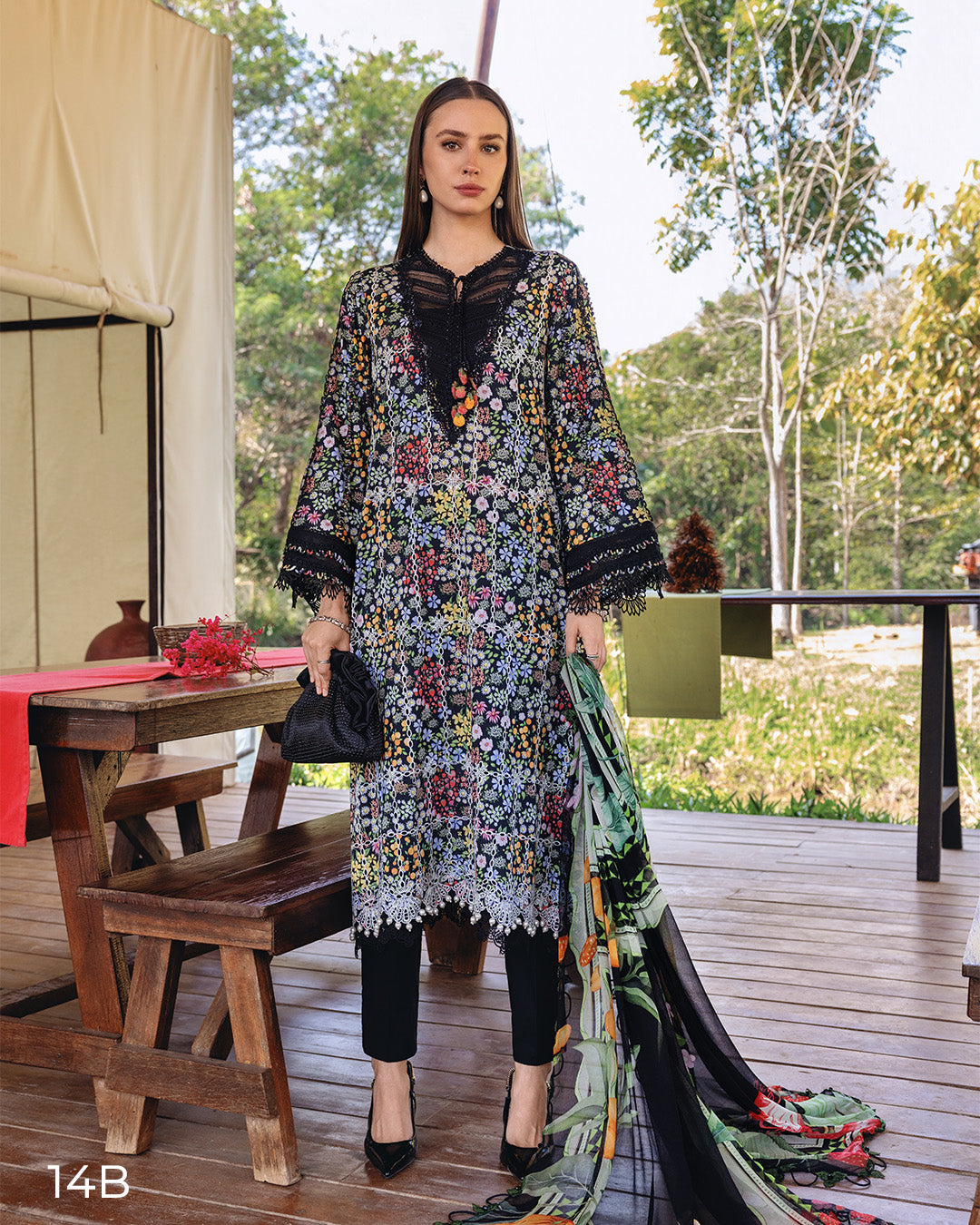MARIA.B M.Prints Lawn 2026=14b Aangan the essence of lawn & chiffon