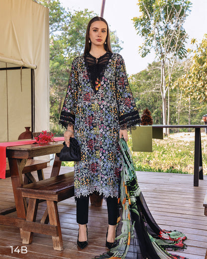MARIA.B M.Prints Lawn 2026=14b Aangan the essence of lawn & chiffon