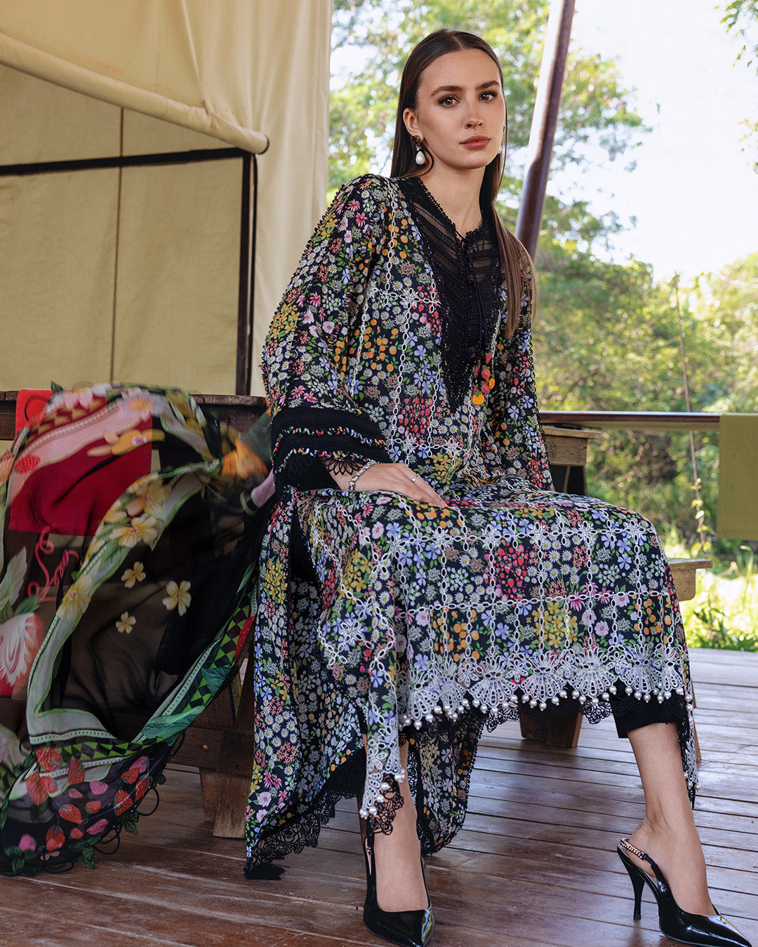 MARIA.B M.Prints Lawn 2026=14b Aangan the essence of lawn & chiffon