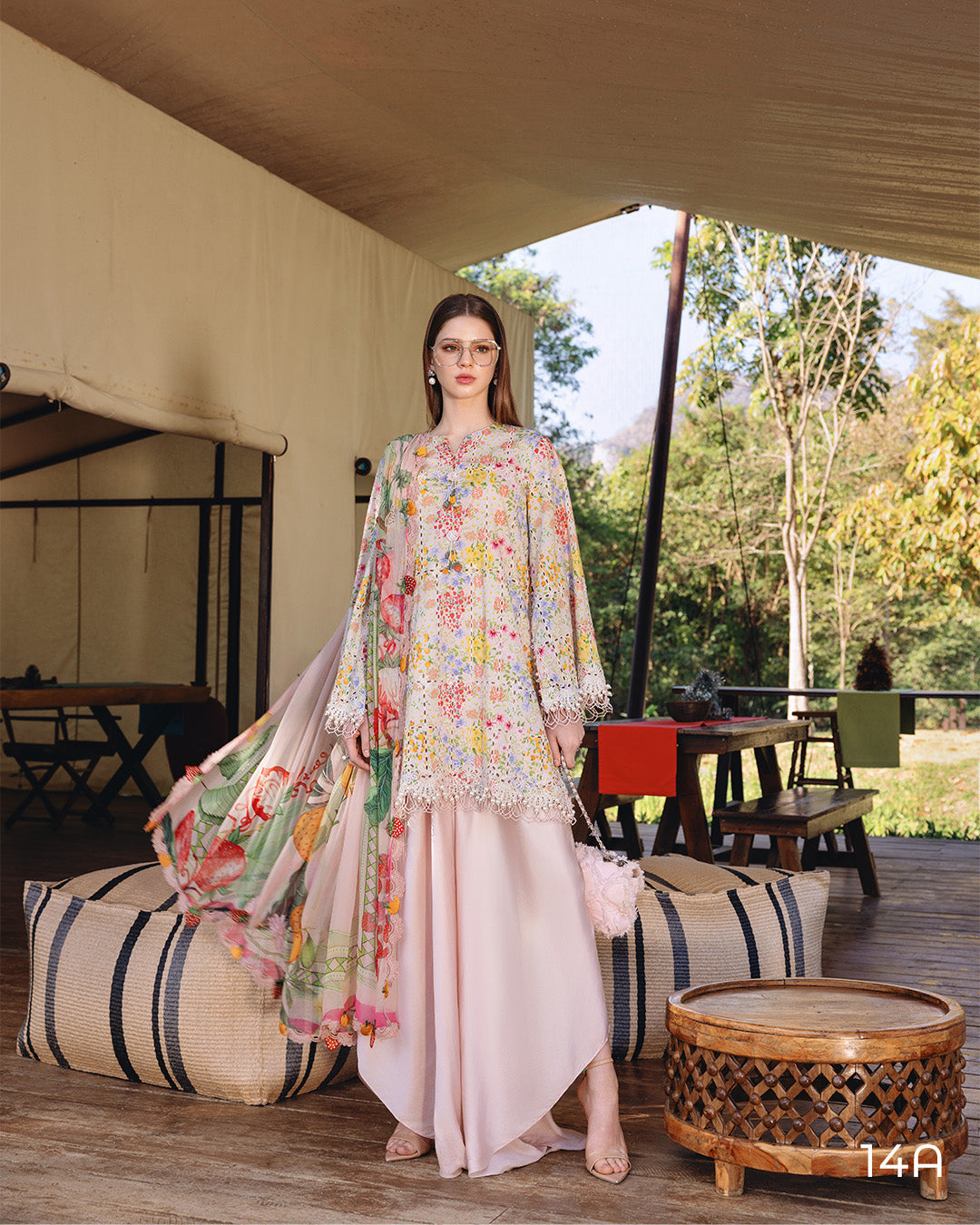 MARIA.B M.Prints Lawn 2026=14a Aangan the essence of lawn & chiffon