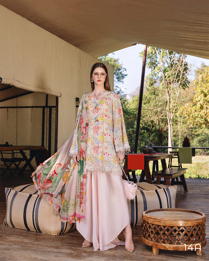 MARIA.B M.Prints Lawn 2026=14a Aangan the essence of lawn & chiffon