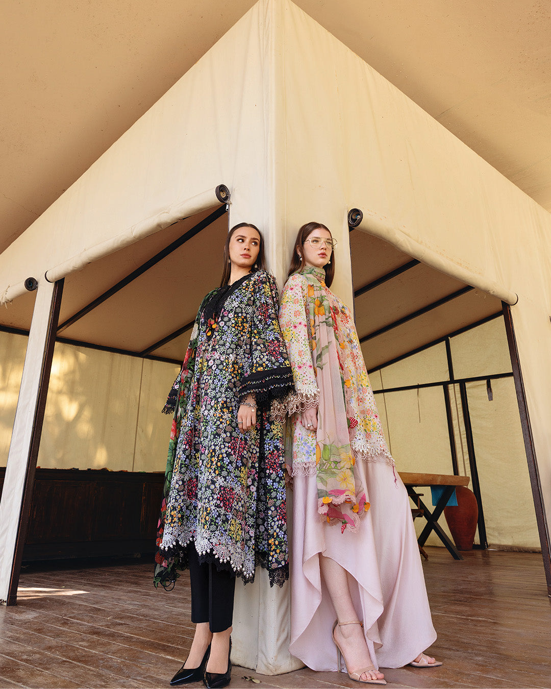 MARIA.B M.Prints Lawn 2026=14a Aangan the essence of lawn & chiffon