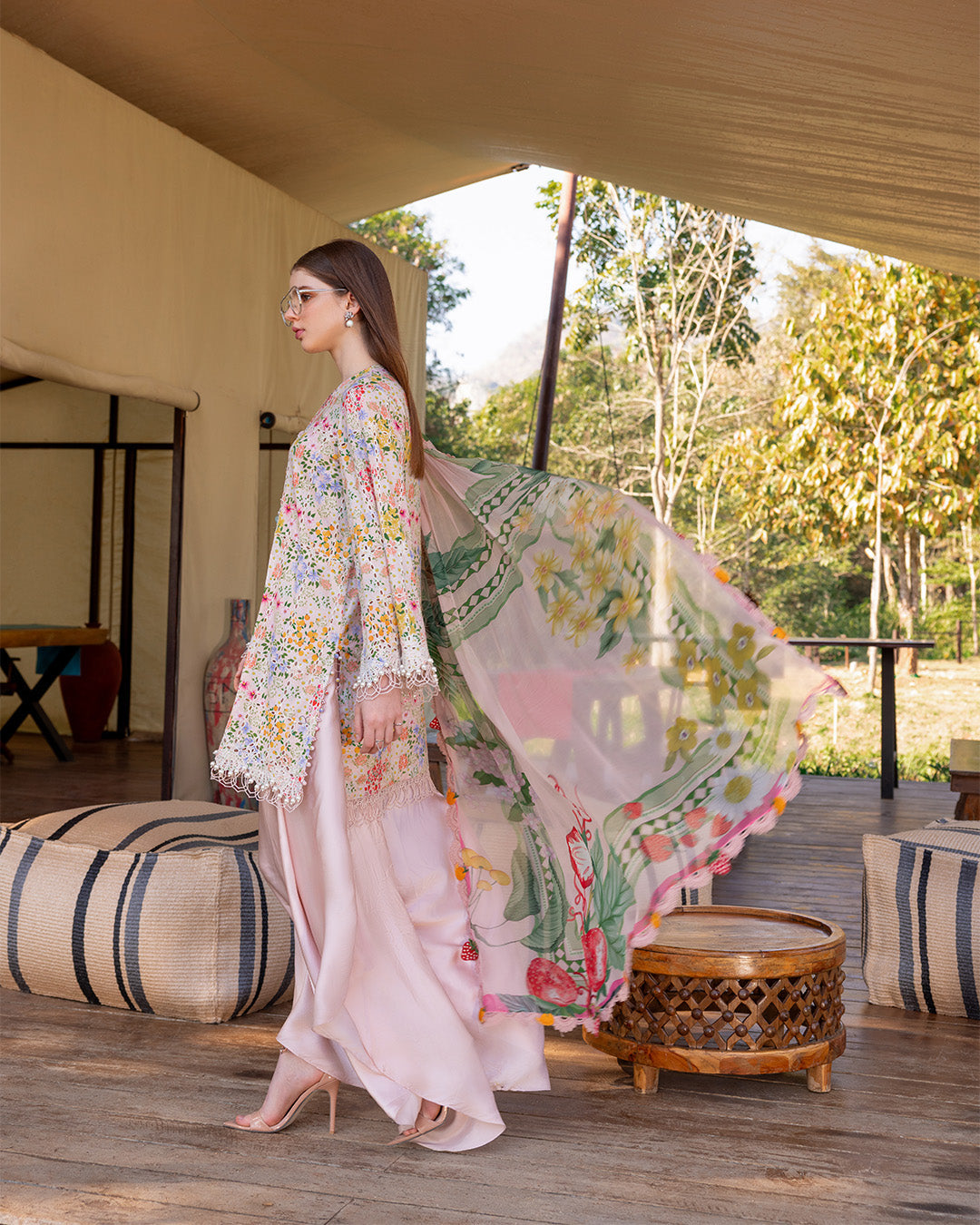 MARIA.B M.Prints Lawn 2026=14a Aangan the essence of lawn & chiffon