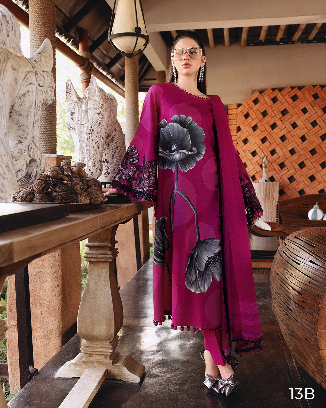 MARIA.B M.Prints Lawn 2026=13b Aangan the essence of lawn & chiffon