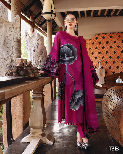 MARIA.B M.Prints Lawn 2026=13b Aangan the essence of lawn & chiffon