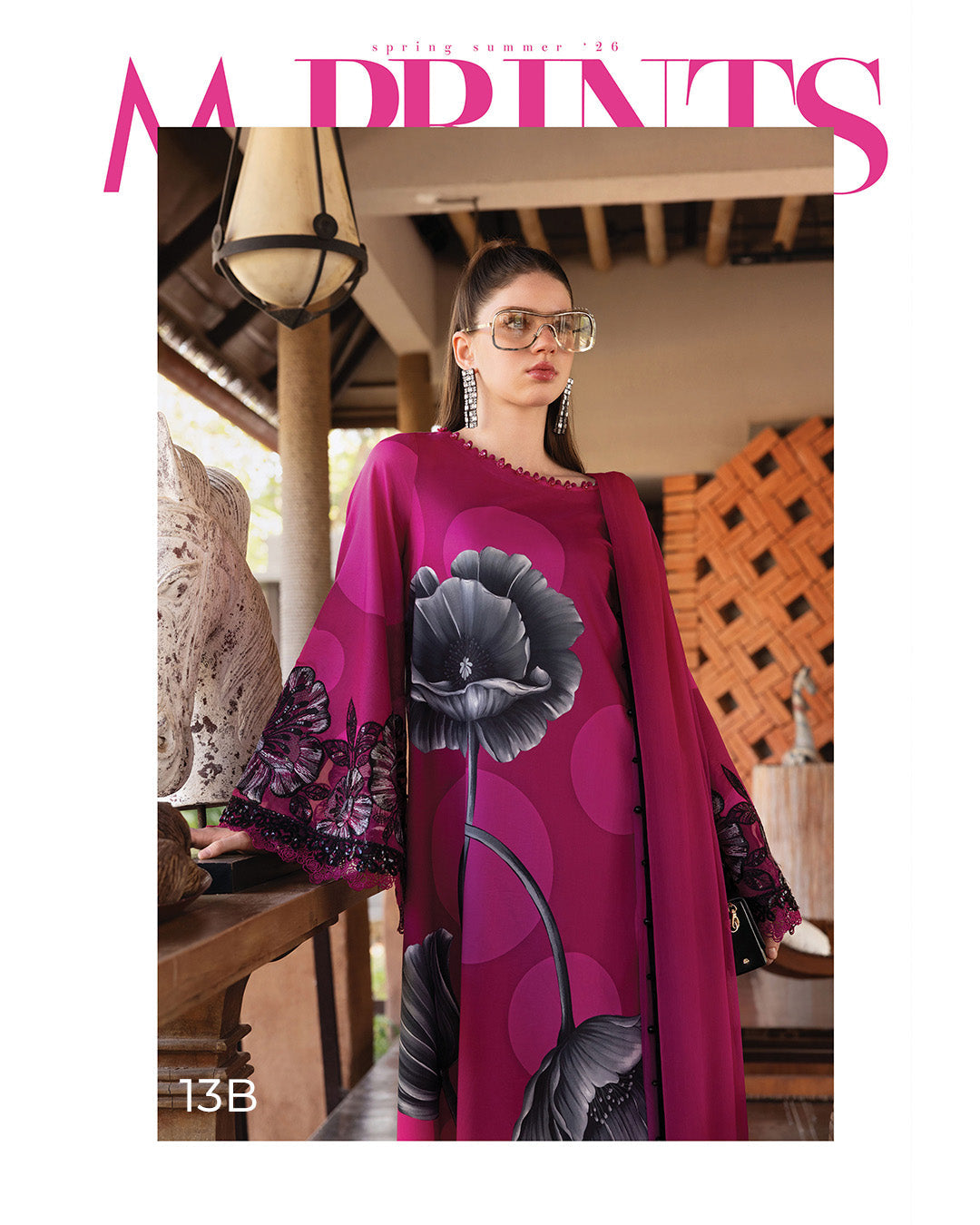 MARIA.B M.Prints Lawn 2026=13b Aangan the essence of lawn & chiffon