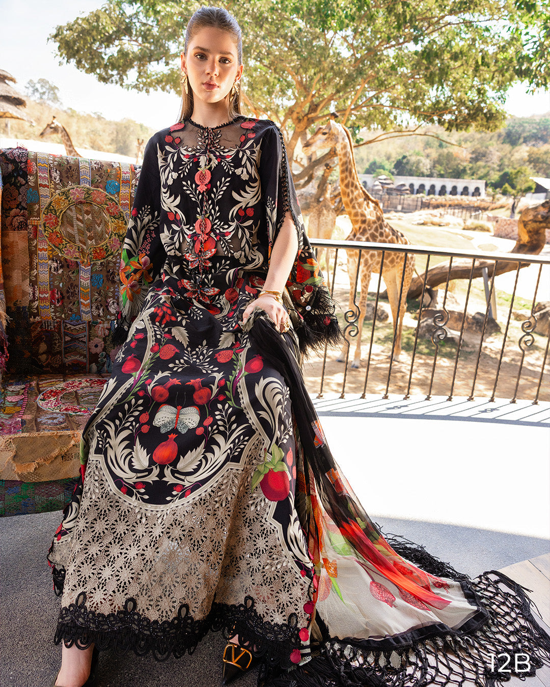 MARIA.B M.Prints Lawn 2026=12b Aangan the essence of lawn & chiffon