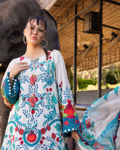 MARIA.B M.Prints Lawn 2026=12a Aangan the essence of lawn & chiffon