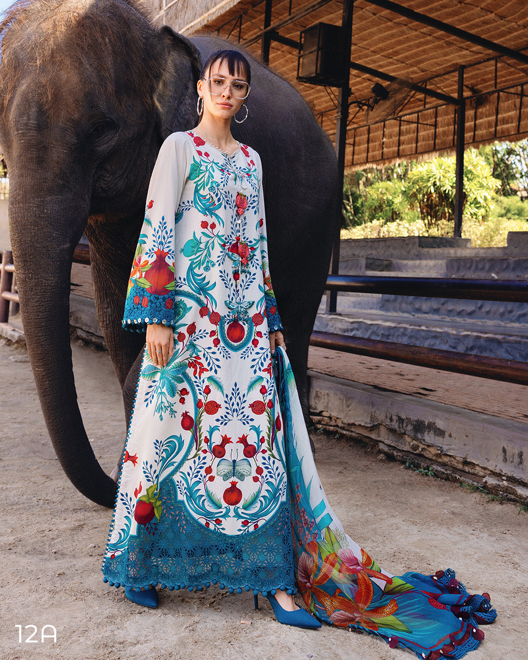 MARIA.B M.Prints Lawn 2026=12a Aangan the essence of lawn & chiffon
