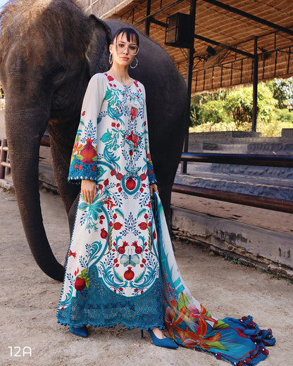 MARIA.B M.Prints Lawn 2026=12a Aangan the essence of lawn & chiffon