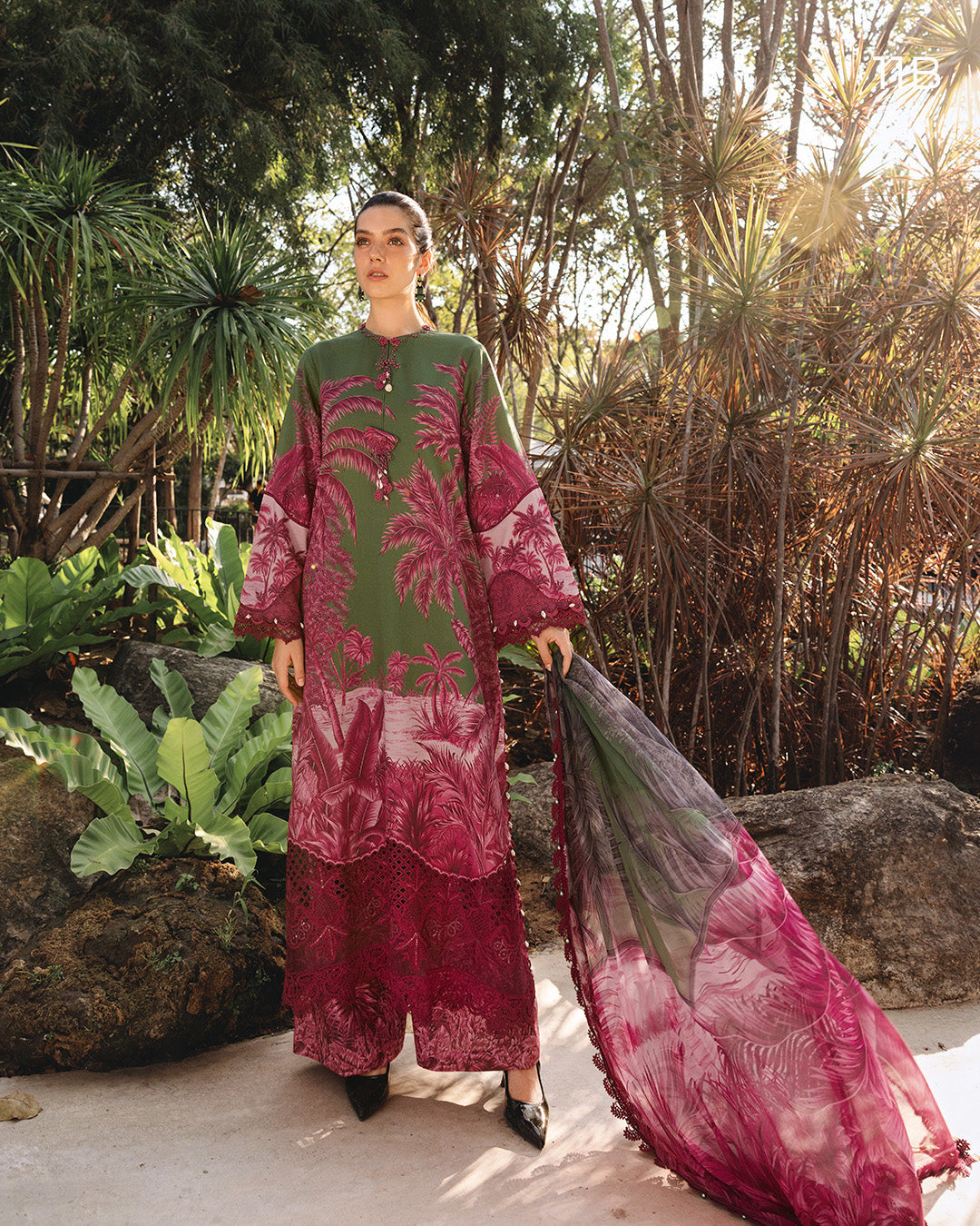 MARIA.B M.Prints Lawn 2026=11b Aangan the essence of lawn & chiffon
