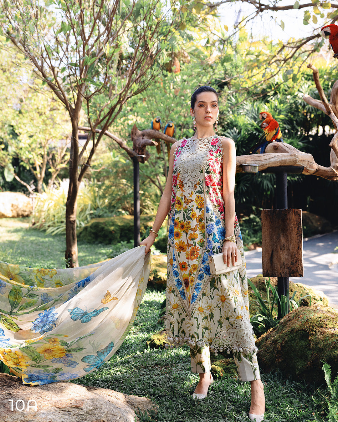 MARIA.B M.Prints Lawn 2026=10a Aangan the essence of lawn & chiffon