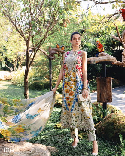 MARIA.B M.Prints Lawn 2026=10a Aangan the essence of lawn & chiffon