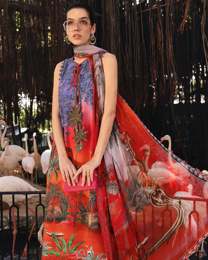 MARIA.B M.Prints Lawn 2026=07b Aangan the essence of lawn & chiffon